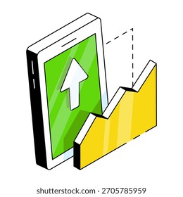 Ícone de carregamento de dados móvel, vetor editável 