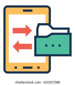 Mobile Data Vector Icon 