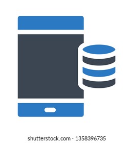 mobile database glyph double color