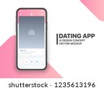 Mobile Dating App Tinder UI and UX Alternative Trendy Concept Vector Mockup in Light Color Theme on Frameless Smart Phone Screen Isolated on White Background. Social Network Design Template