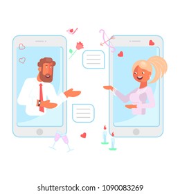 Mobile dating app. Vector illustration eps 10