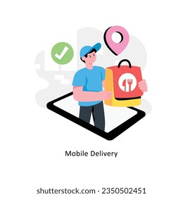 Mobile Delivery abstract concept vector in a flat style stock illustration