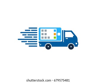 Mobile Delivery Icon Logo Design Element