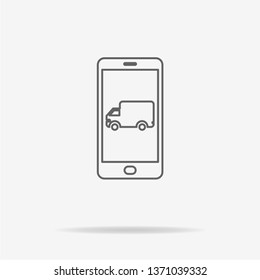 Mobile delivery icon. Vector concept illustration for design.