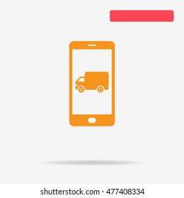 Mobile delivery icon. Vector concept illustration for design.