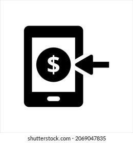 Icono de depósito móvil Ilustración gráfica vectorial