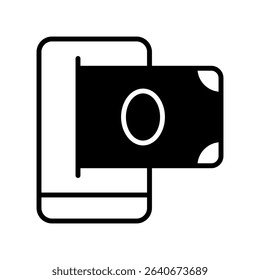 Mobile Deposit Vector Icon for Remote Bank Check Upload. Digital deposit illustration, smartphone transaction concept