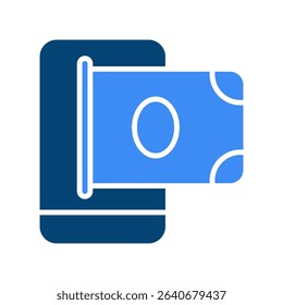 Mobile Deposit Vector Icon for Remote Bank Check Upload. Digital deposit illustration, smartphone transaction concept