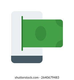 Mobile Deposit Vector Icon for Remote Bank Check Upload. Digital deposit illustration, smartphone transaction concept