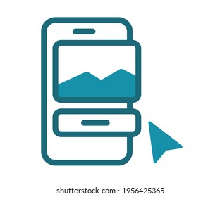 Mobile Design App einzeln auf einer Linie
