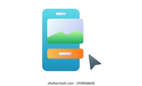 mobile design app single isolated icon with smooth style