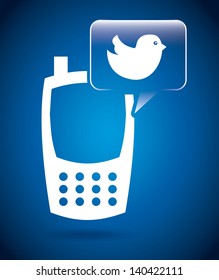mobile design over blue background vector illustration