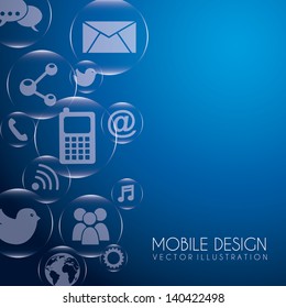mobile design over blue background vector illustration