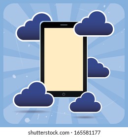 mobile design over blue  background vector illustration 