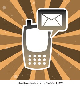 mobile design over grunge  background vector illustration 