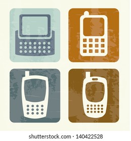 mobile design over vintage background vector illustration
