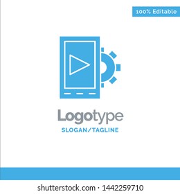 Mobile, Design, Setting Blue Solid Logo Template. Place for Tagline