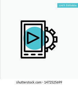 Mobile, Design, Setting turquoise highlight circle point Vector icon