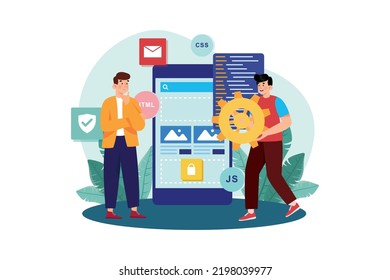 Mobile Designer Illustration concept on white background