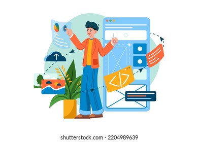 Mobile Designer Illustration concept on white background