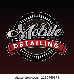 Mobile detailing logo design vector illustration