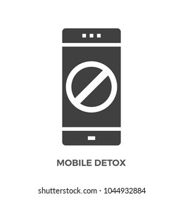 Mobile Detox Glyph Vector Icon Isolated on the White Background.