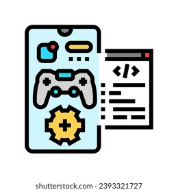 vector de icono de color de juego de desarrollo móvil. signo de juego de desarrollo móvil. ilustración de símbolo aislado