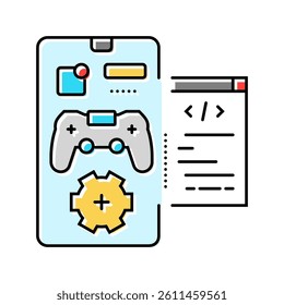 mobile development game color icon vector. mobile development game sign. isolated symbol illustration