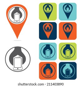 mobile development icon set flat design
