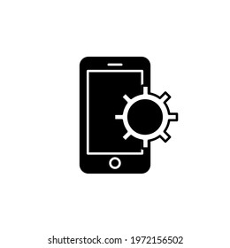 mobile development icon vector illustration. black icon style design. isolated on white background