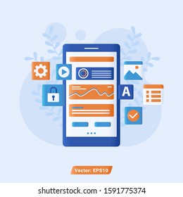 mobile development vector illustration flat style design