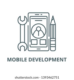 Mobile development vector line icon, linear concept, outline sign, symbol