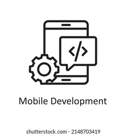 Mobile Development vector Outline Icon Design illustration. Creative Process Symbol on White background EPS 10 File