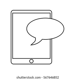 mobile device chat dialog design thin line