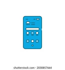 Mobile device color line icon. Pictogram for web page, mobile app, promo. UI UX GUI design element. Editable stroke.