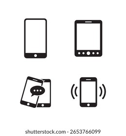 Vetor de Ícones de Comunicação de Dispositivo Móvel