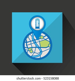mobile device england gps map vector illustration eps 10