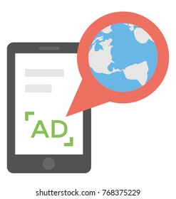 
A mobile device with global advertising icon design
