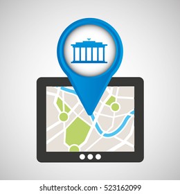 mobile device gps map vector illustration eps 10