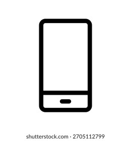 Mobile device icon, black and white, clean design