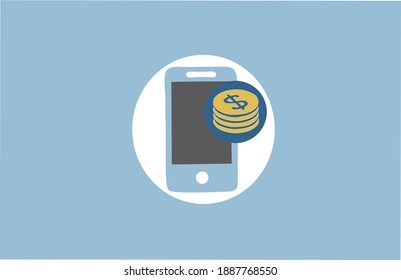 Icono de dispositivo móvil conjunto banca digital de pago, ilustración vectorial.