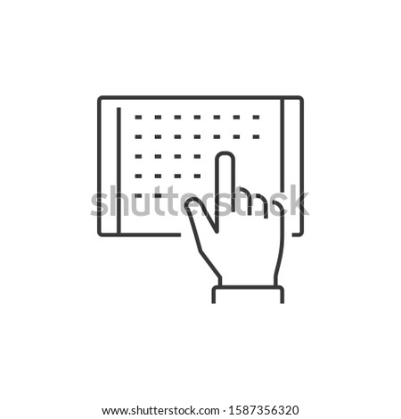 Mobile device icon. Tought id. Stock vector illustration isolated on white background.