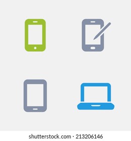 Mobile Device Icons. Granite Series. Simple glyph stile icons in 4 versions. The icons are designed at 32x32 pixels.