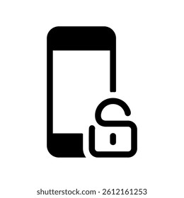 Mobile Device Interface Showing Unlocked Status via Padlock Icon Sign