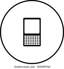 mobile device with keyboard symbol