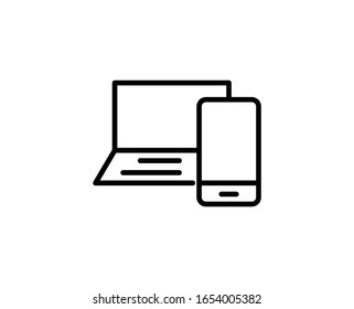 Mobile device line icon. Vector symbol in trendy flat style on white background. Web sing for design.