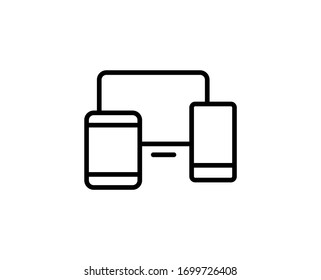 Mobile device line icon. Vector symbol in trendy flat style on white background. Web sing for design.