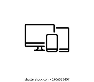 Icono de línea de dispositivo móvil. Símbolo vectorial en estilo plano y a la moda sobre fondo blanco. Canto web para diseño.