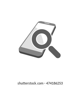 mobile device with magnifying glass