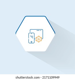 Símbolo de neón del icono de Mobile Device Management